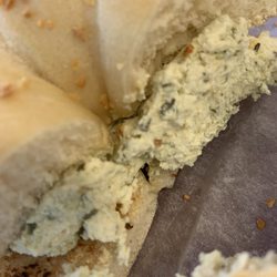 Hot Bagels - Garlic bagel with garlic herb cream cheese