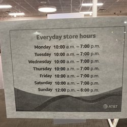 AT&T Store - Hours of operation for AT&T MOBILE PHONE store