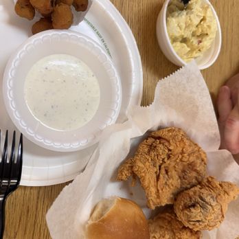 Hartz Chicken Buffet - 3 piece fried chicken meal. Comes with 2 sides. We chose potato salad and fried okra with ranch. - Buffets Near Me - Ocean Springs, Mississippi Hartz Chicken Buffet - 3 piece fried chicken meal. Comes with 2 sides. We chose potato salad and fried okra with ranch. - Buffets Near Me - Ocean Springs, Mississippi
