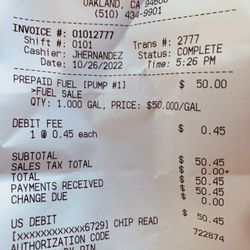 Sinclair Gas - Illegal debit fee
