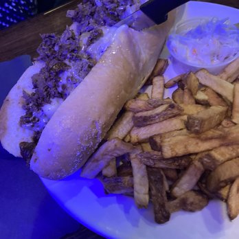 The Other Side Bar and Grill - Prime rib steak and cheese with fries - Bars Near Me - Freeland, Pennsylvania