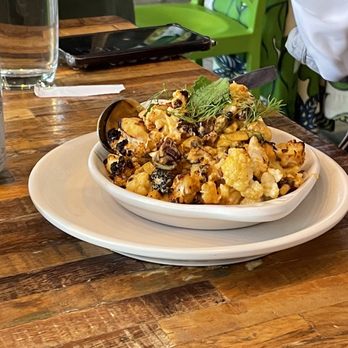 True Food Kitchen - Charred cauliflower with a yummy sauce!! - New American Near Me - Phoenix, Arizona True Food Kitchen - Charred cauliflower with a yummy sauce!! - New American Near Me - Phoenix, Arizona