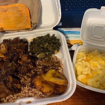 JERK & JUICE - Oxtails, rice & peas, Mac and Cheese, Collard Greens, Beef Patty - Caribbean Near Me - Charlotte, North Carolina