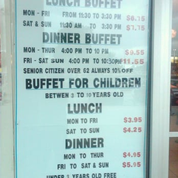 Dynasty Buffet - pices listed outside - Buffets Near Me - Miami, Florida Dynasty Buffet - pices listed outside - Buffets Near Me - Miami, Florida