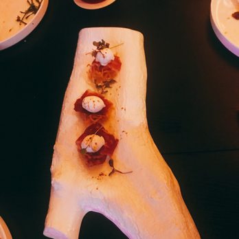 MAD - I think these were crispy potato nests w poached quail egg on top. They're ok - Spanish Near Me - Houston, Texas MAD - I think these were crispy potato nests w poached quail egg on top. They're ok - Spanish Near Me - Houston, Texas
