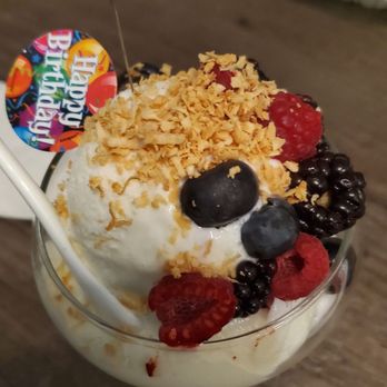 Laz Authentic Cuisine - Ice cream with fruit on top - Caribbean Near Me - Markham, Ontario