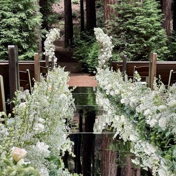 Weddings By Aimee - Infamous mirror aisle ceremony area under the red woods - Wedding Planning Near Me
