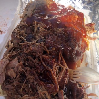 C. Davis Texas BBQ - Half and half brisket and pork - look at the portion, 2-3 can have one plate lunch - Barbeque Near Me - Seattle, Washington