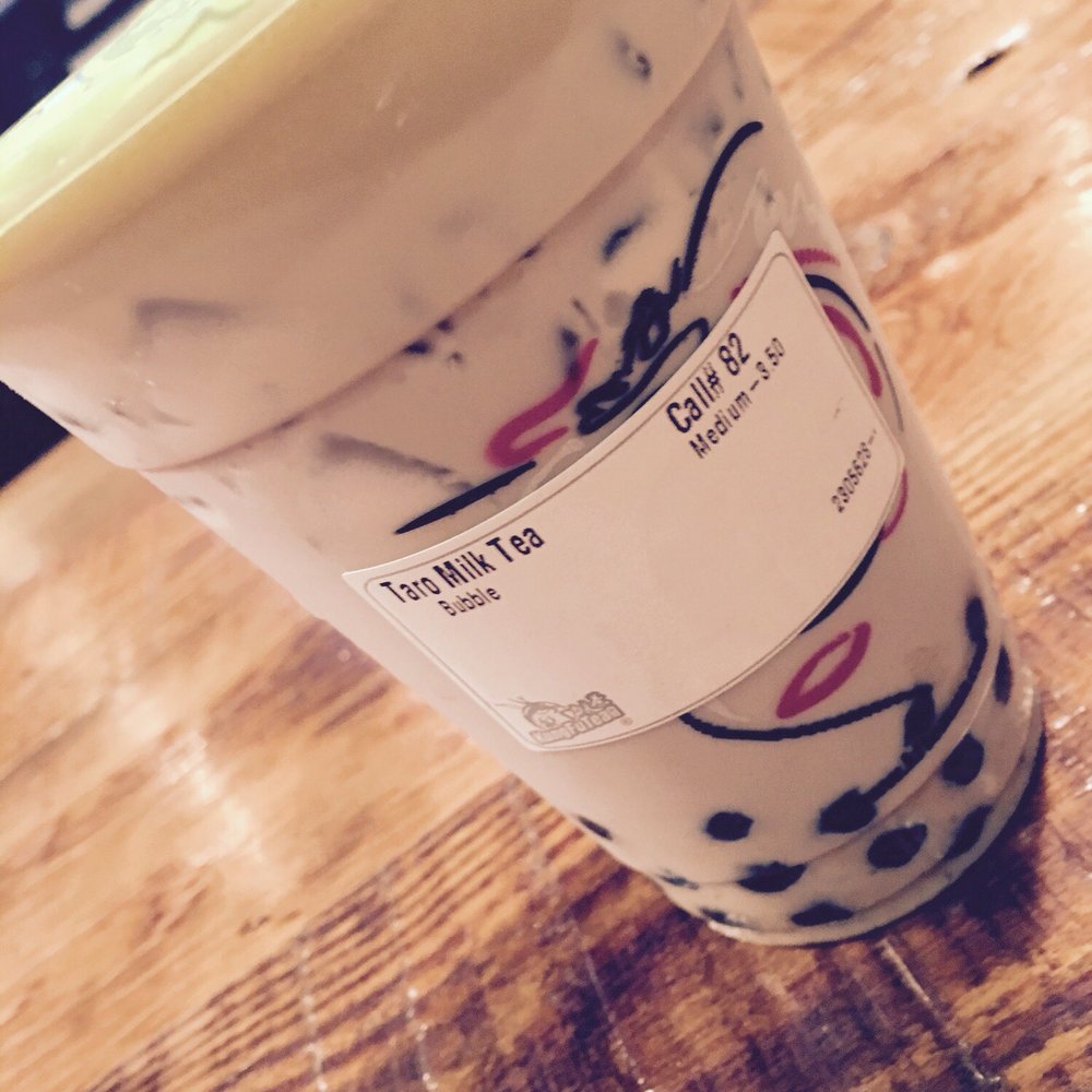 Taro tea with bubbles Taro tea with bubbles