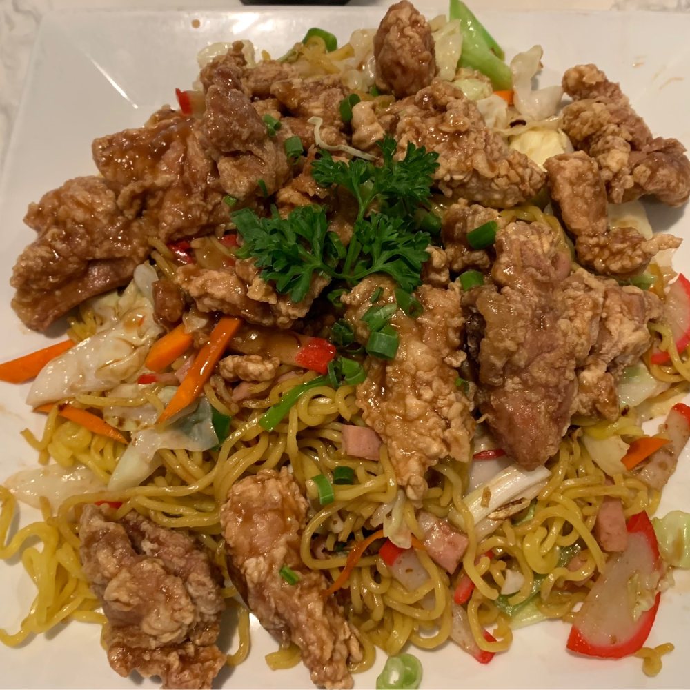 Eagle Cafe - Appetizer (Happy hour) menu item of Korean chicken over fried noodles - Breakfast & Brunch Near Me - Honolulu, Hawaii Eagle Cafe - Appetizer (Happy hour) menu item of Korean chicken over fried noodles - Breakfast & Brunch Near Me - Honolulu, Hawaii