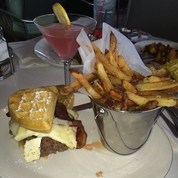 Big Pink - #BigPink Cosmo & #MaltedWaffle Burger w/ applewood smoked bacon, scrambled egg whites & Swiss cheese - Pizza Near Me - Miami Beach, Florida Big Pink - #BigPink Cosmo & #MaltedWaffle Burger w/ applewood smoked bacon, scrambled egg whites & Swiss cheese - Pizza Near Me - Miami Beach, Florida