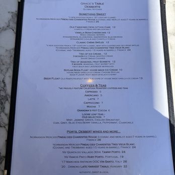 Grace's Table - Menu - Sept 2026 - New American Near Me - Napa, California Grace's Table - Menu - Sept 2026 - New American Near Me - Napa, California