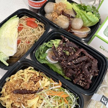 Cocomilk Cafe - Stir fried noodles, papaya salad Laos style, beef jerky, pork tapioca balls, chili paste. - Laotian Near Me - Sacramento, California Cocomilk Cafe - Stir fried noodles, papaya salad Laos style, beef jerky, pork tapioca balls, chili paste. - Laotian Near Me - Sacramento, California