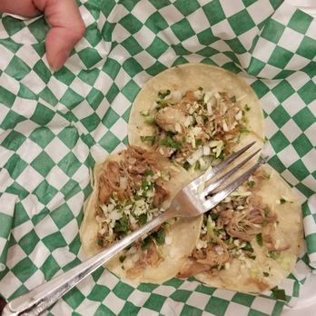 Salsa Verde - 3 tiny tiny carnitas street tacos $11.55. - Mexican Near Me - Tucson, Arizona