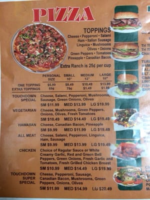 Menu photo 8 Touchdown Pizza & Deli Patterson, CA