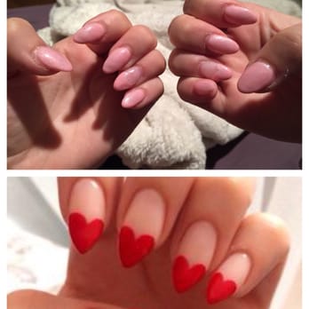 Fantasy Beauty Spa - Manicure I had come in for (bottom), what I was talked into getting/sent out of the salon with (top) - Hair Salons Near Me - San Jose, California Fantasy Beauty Spa - Manicure I had come in for (bottom), what I was talked into getting/sent out of the salon with (top) - Hair Salons Near Me - San Jose, California