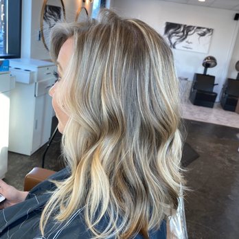 Avera Salon - Before dry damaged and flat blonde tips... after, shiny and bright and multi-dimensional! - Hair Salons Near Me - Lone Tree, Colorado