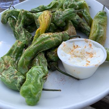 Bosque North - Blistered Shishito Peppers with crema - Breweries Near Me - Bernalillo, New Mexico