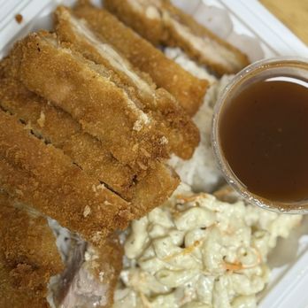 Ocean Front Kitchen - Chicken Katsu Plate with rice and Mac salad - Chinese Near Me - Hilo, Hawaii Ocean Front Kitchen - Chicken Katsu Plate with rice and Mac salad - Chinese Near Me - Hilo, Hawaii