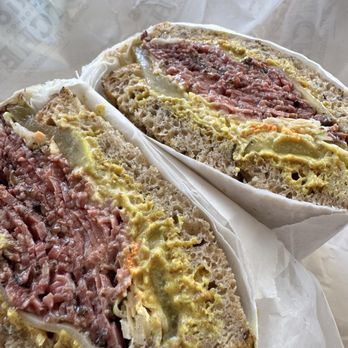Mario's Butcher Shop - Pastrami on rye, coleslaw, mustard, pickles, & Swiss cheese. Rye bread was perfectly flat grilled with light crisp. - Sandwiches Near Me - Newport Beach, California Mario's Butcher Shop - Pastrami on rye, coleslaw, mustard, pickles, & Swiss cheese. Rye bread was perfectly flat grilled with light crisp. - Sandwiches Near Me - Newport Beach, California