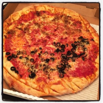 Blackhawk Pizzeria - Half sausage and half olives - Pizza Near Me - Danville, California