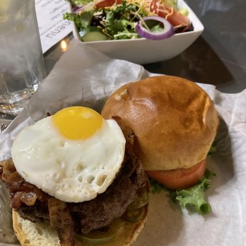 Ryan’s Eatery - A 1871 burger with a side salad - Burgers Near Me - Marseilles, Illinois