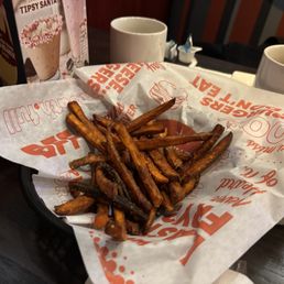 Burnt Sweet Potato Fries. Burnt Sweet Potato Fries.