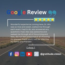 Gratitude Vision Optometry - Thank you for your google review