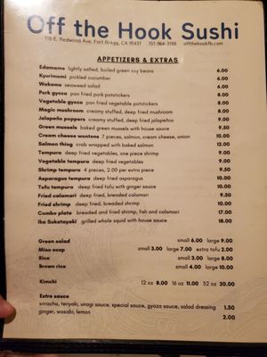 Menu photo 8 Off The Hook Sushi Fort Bragg, CA