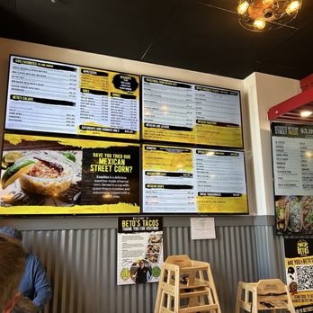 Beto's Tacos - Menu board - Tacos Near Me - Suwanee, Georgia