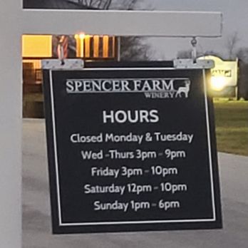 Spencer Farm Winery - Hours of operation - Wineries Near Me - Noblesville, Indiana Spencer Farm Winery - Hours of operation - Wineries Near Me - Noblesville, Indiana