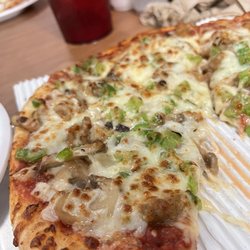 Pizza Brothers - Onion green pepper mushroom sausage!