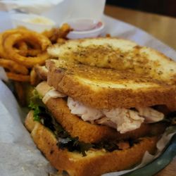 McAddy's Pub - Turkey club and curly fries