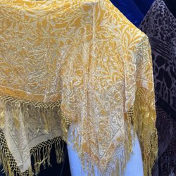 Albany Fabrics & Variety - An example of a burned velvet shawl for sale. Other colors available