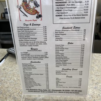 Famous Uncle Al's - The menu - Hot Dogs Near Me - Chesapeake, Virginia