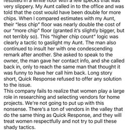 Harassing comment on review.