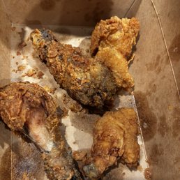 Breaded wings and drumsticks. Breaded wings and drumsticks.