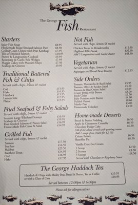Menu photo 1 George Street Fish Restaurant Oban, AGB