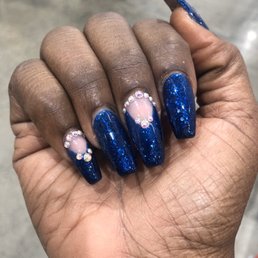 Fill on top of colored acrylic nails