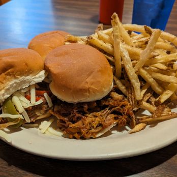 Sammy Sue's BBQ - Slider sampler and fair fries - Barbeque Near Me - Dover, Ohio