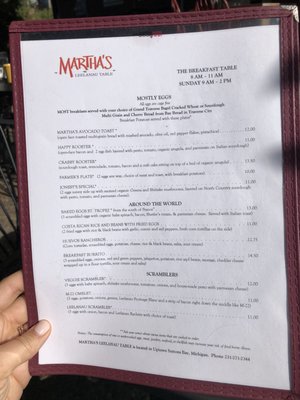 Menu photo 3 Martha's Leelanau Table Suttons Bay, MI