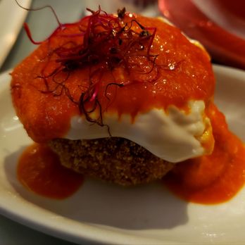 Teresa Carles - Plant-based Bomba de la Barceloneta (vegan): incredible tapa! This is a MUST. - Vegetarian Near Me - Barcelona, B Teresa Carles - Plant-based Bomba de la Barceloneta (vegan): incredible tapa! This is a MUST. - Vegetarian Near Me - Barcelona, B