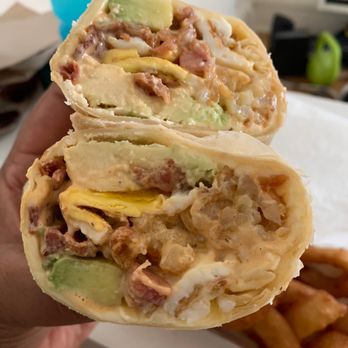Dog Haus Biergarten - Long Beach - Inside BACON BURRITO - Burgers Near Me - Long Beach, California