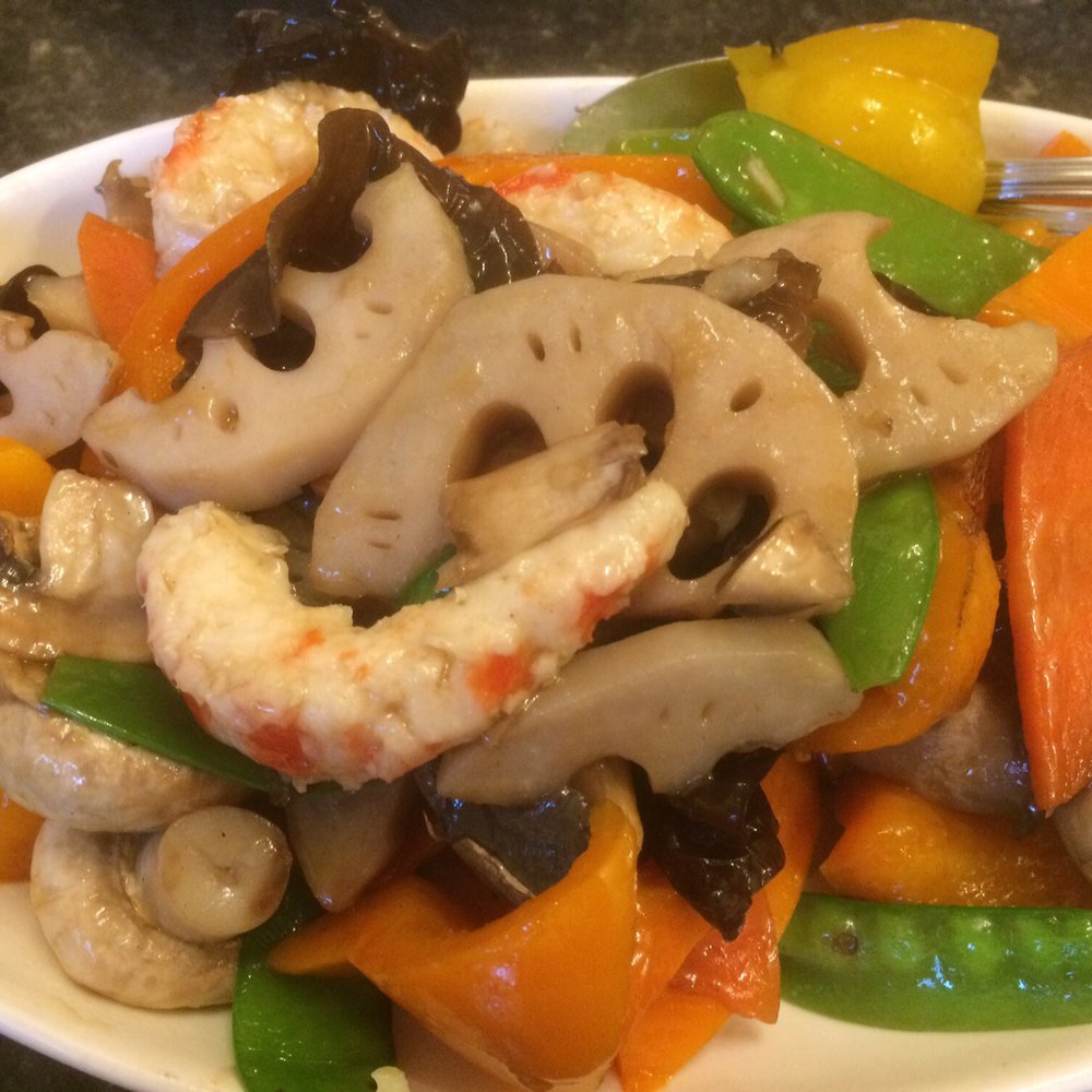 Buddha's Vegan - "Shrimp" with Lotus Root and Vegetables. - Vegetarian Near Me - Toronto, Ontario Buddha's Vegan - "Shrimp" with Lotus Root and Vegetables. - Vegetarian Near Me - Toronto, Ontario