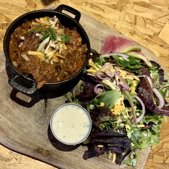 Saint Lawrence Gridiron - Brisket chili and side salad. Amazing!!! - New American Near Me - Boise, Idaho