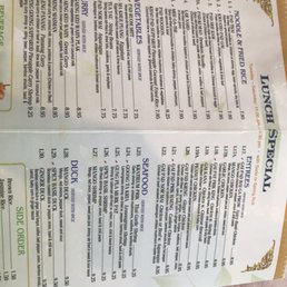 Lunch menu