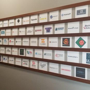 Launch Fishers - Member Logo Wall - members at Launch Fishers can submit their logos to be included in this wall display! - Shared Office Spaces Near Me - Fishers, Indiana Launch Fishers - Member Logo Wall - members at Launch Fishers can submit their logos to be included in this wall display! - Shared Office Spaces Near Me - Fishers, Indiana