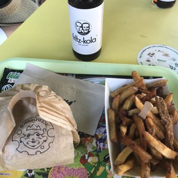 Velicious Burger - Queen with fries (not super yummy, but my friend enjoyed them), and Fritz cola. - Vegan Near Me - Strasbourg, 67