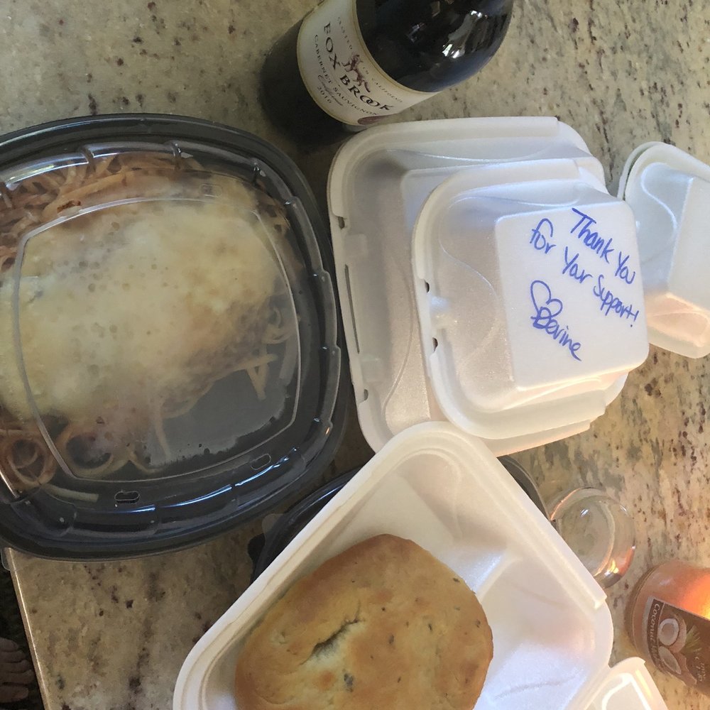 DeVine Bistro - Part of our to go order. Bread, chicken parm, cookies box with a thank you note and complimentary wine!! - New American Near Me - Wellington, Florida DeVine Bistro - Part of our to go order. Bread, chicken parm, cookies box with a thank you note and complimentary wine!! - New American Near Me - Wellington, Florida