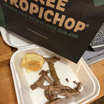 Pollo Tropical - My steak dinner from POLLO Tropical !!! lol. Omg delivery was perfect .. POLLO was stingy - Latin American Near Me - Miami, Florida Pollo Tropical - My steak dinner from POLLO Tropical !!! lol. Omg delivery was perfect .. POLLO was stingy - Latin American Near Me - Miami, Florida